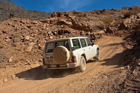 All-terrain vehicle on a dirt slope