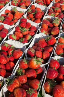 Strawberries at a market stall