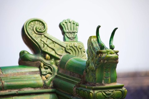 Roof tiles on the wall of the Palace of Heavenly Purity