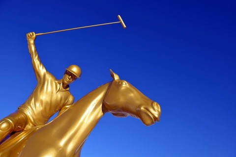 Sculpture of a polo player