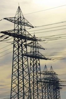 Transmission towers in Moorburg