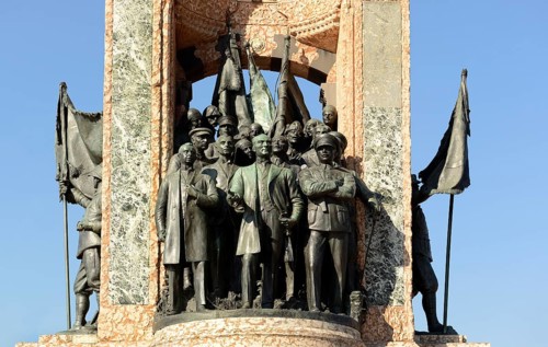 Mustafa Kemal Atatuerk with comrades