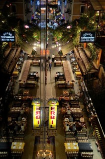 Street restaurants along the road of Ibni Kemal Caddesi