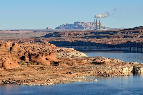 Lake Powell with a coal power plant