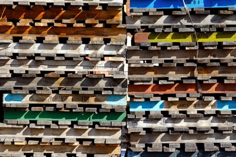 Stacked pallets