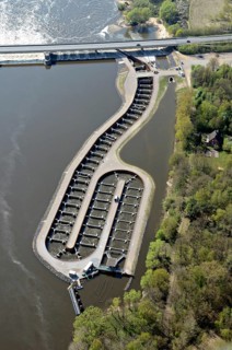 Fish ladder or fish facility on the Elbe River