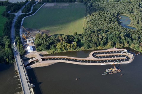 Fish ladder or fish facility on the Elbe River