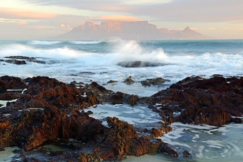 Table Mountain in the last light of the day
