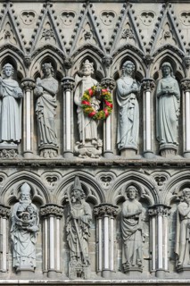 West facade on Nidaros Cathedral in Trondheim