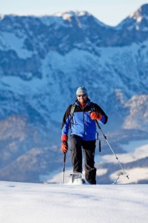 Man snowshoeing