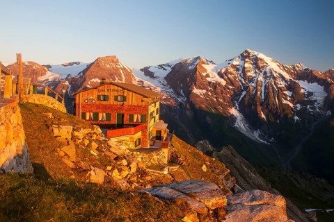 The Edelweisshuette refuge on Mt Edelweissspitze