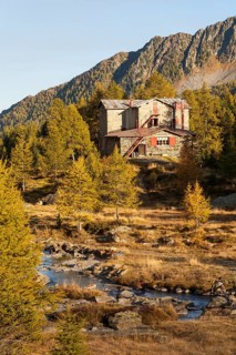 Rifugio Bosio mountain hut on the Sentiero Roma high route