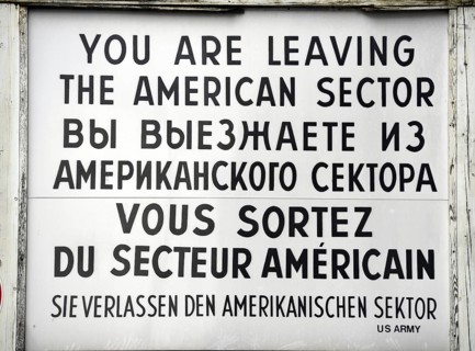 Replica of the sign at Checkpoint Charlie