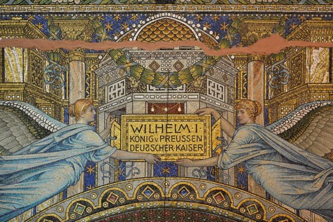 Dedication panel to Wilhelm I above the entrance portal