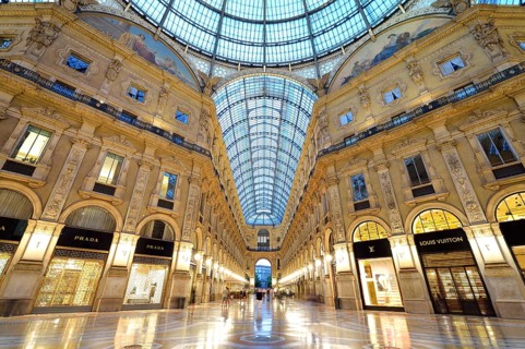 Luxury shopping arcade Galleria Vittorio Emanuele II