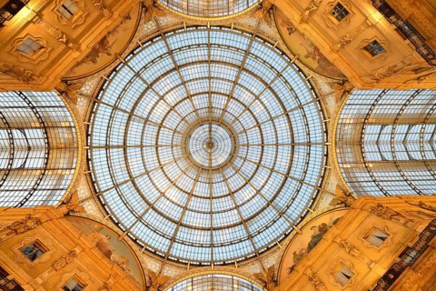 Glass dome over the octagon