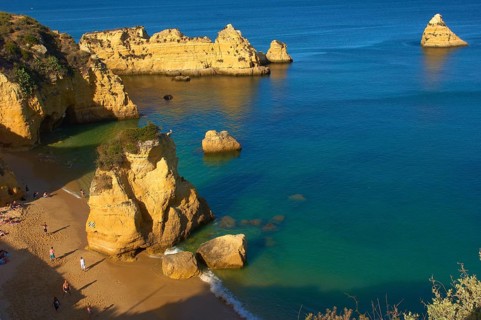 Cliffs at the Praia da Dona Ana beach