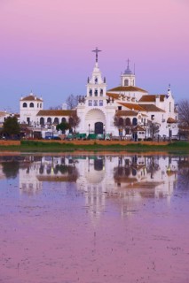 Ermita del Rocio hermitage at sunset