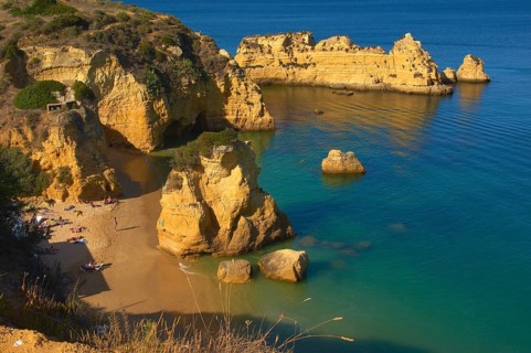 Cliffs at the Praia da Dona Ana beach