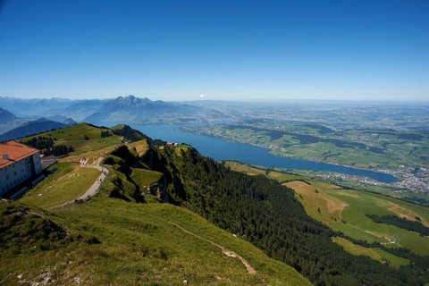 View from Rigi Cog Railway over Lake Lucerne