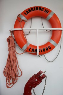 Lifebuoy on the ferry between Bensersiel and Langeoog