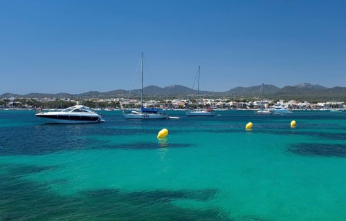 Yachts at Platja S'Arenal beach
