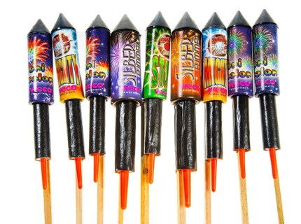 Various rocket fireworks