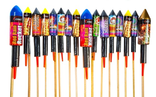 Various rocket fireworks