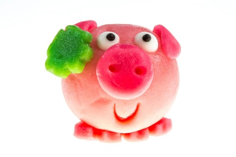 Pink marzipan pig