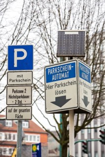 Solar powered parking ticket vending machine