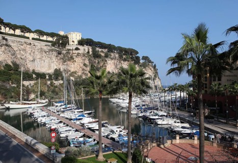 Sailboats moored in the port of Fontvieille Port de Fontvieille