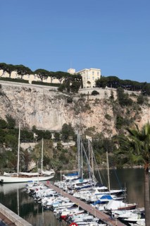Sailboats moored in the port of Fontvieille