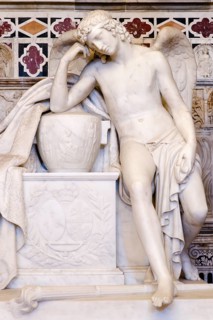 Tomb with an angel in the crypt of the Cathedral of Santa Maria di Castello
