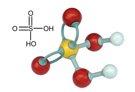 Molecular model of Sulphuric acid