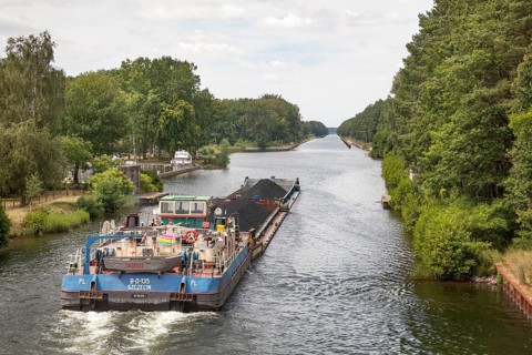 Barge transporting coal