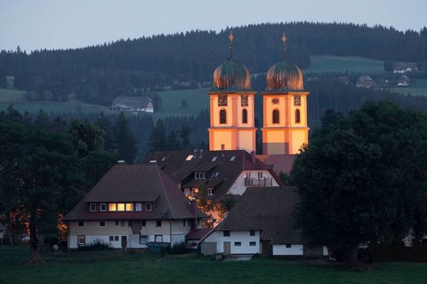 Monastery church at dusk