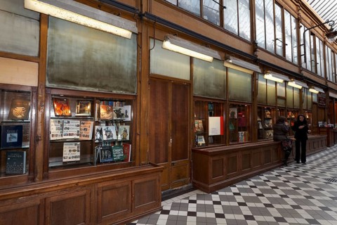Shop window of an old bookstore