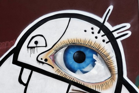Face with one large eye