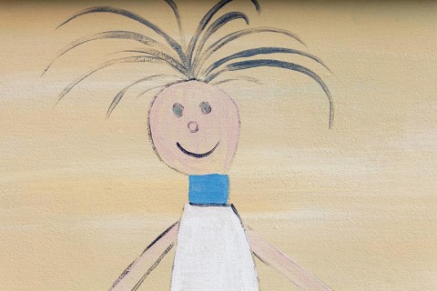 Child with wild hair