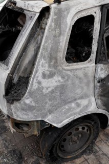 Burnt out Ford Fiesta