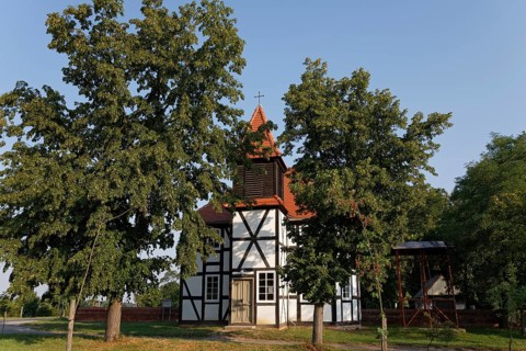 Small half-timbered village church