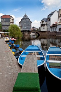 Alte Nahebruecke bridge and the Brueckenhaeuser houses