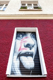 Artistic graffiti on a shutter