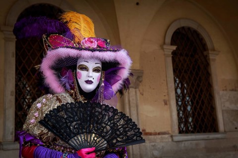 Masked woman at the Carnival in Venice