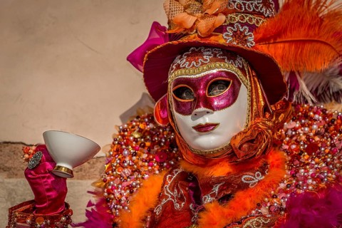 Masked woman at the Carnival in Venice