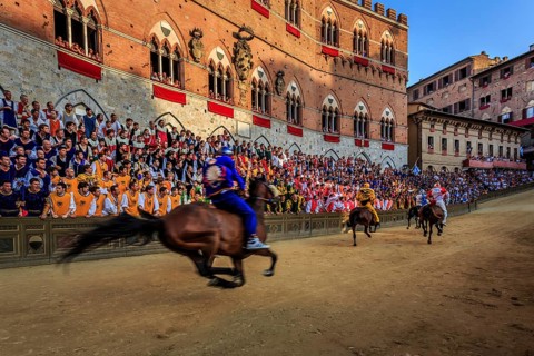 Palio di Siena horse race on Piazza del Campo