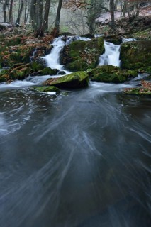 Waterfall in the Selke River in autumn