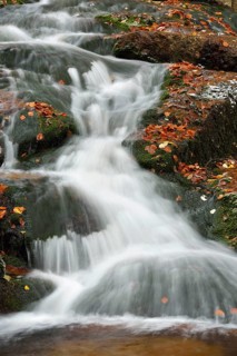 Unterer Bodefall waterfall in autumn