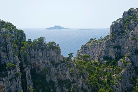 Karst rocks in the rocky bay Calanque d'En-Vau