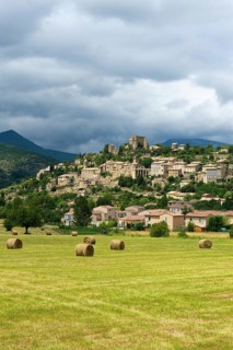 Village in a rural landscape